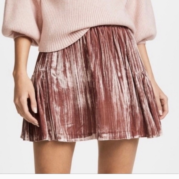 NWOT Madewell Sunset Velvet Mini Skirt in Rose SIZE 0 - Picture 5 of 11